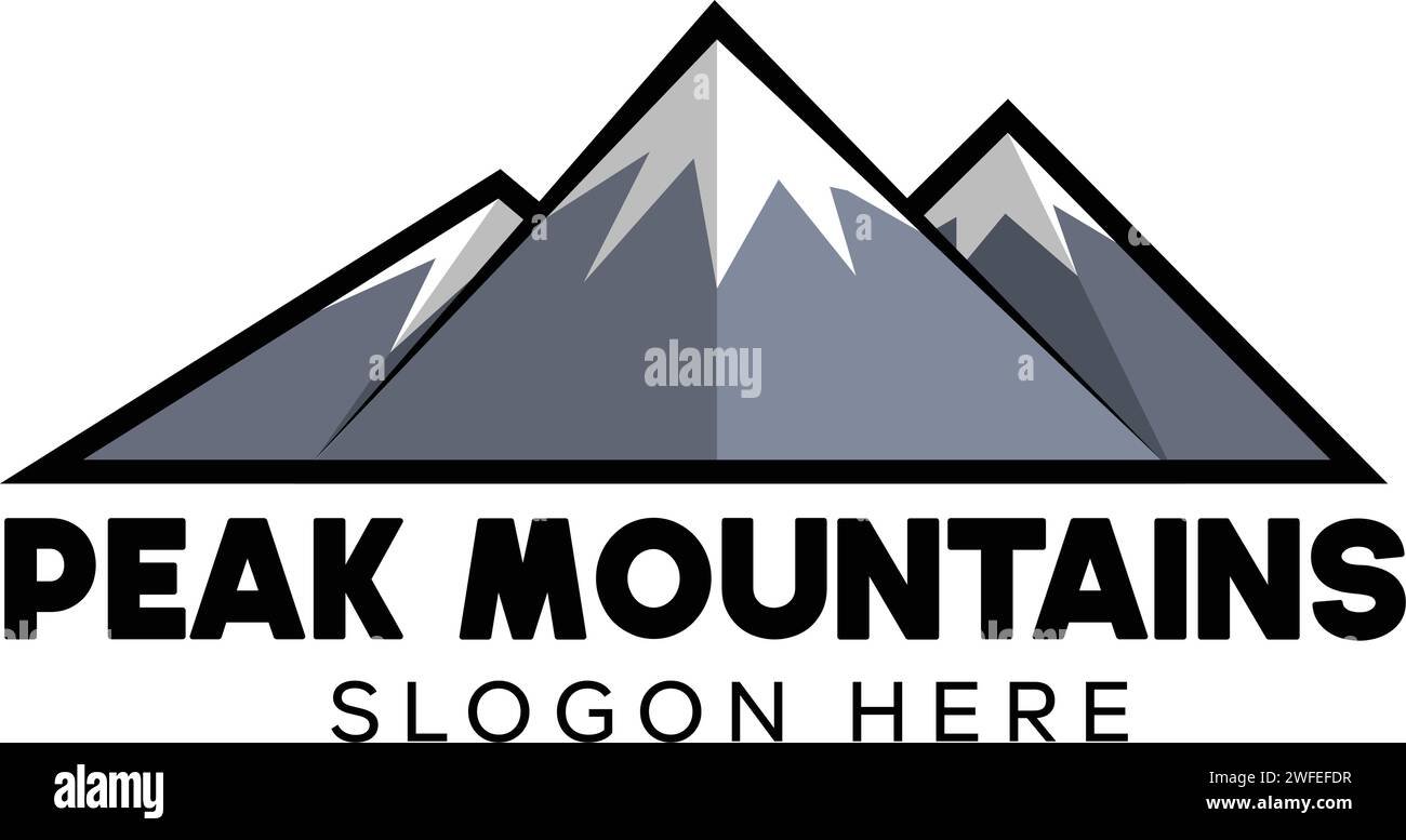 Mountain Peak Logo Vektor-Logo Schnee Stock Vektor