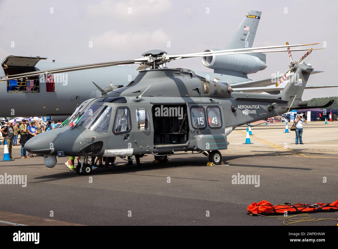 Die italienische Luftwaffe AgustaWestland AW139 (HH-139A) ist ein Such- und Rettungshubschrauber auf dem Luftwaffenstützpunkt RAF Fairford. Vereinigtes Königreich - 13. Juli 2018 Stockfoto
