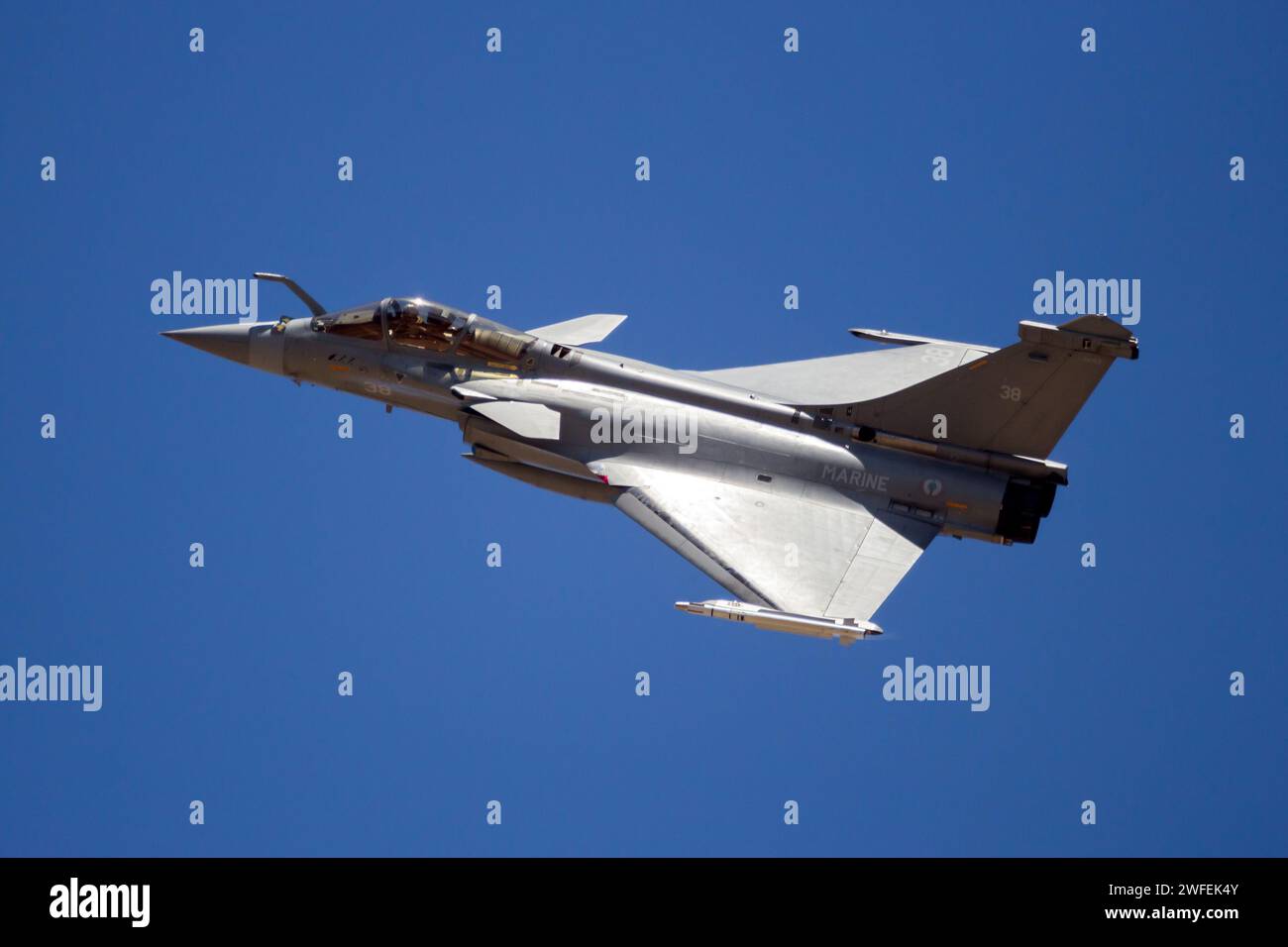 Französische Marine Rafale Kampfflugzeuge im Flug. Saragossa, Spanien - 20. Mai 2016 Stockfoto