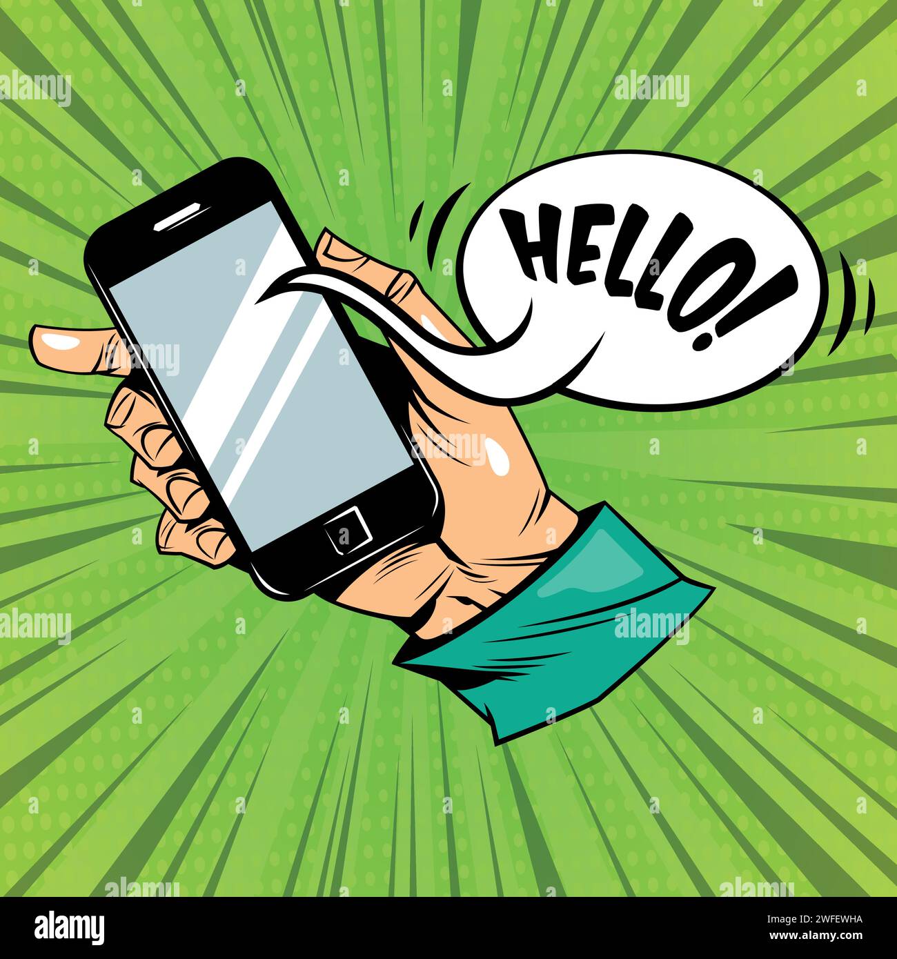 Handy-Cartoon-Pop-Art-Stil Stock Vektor