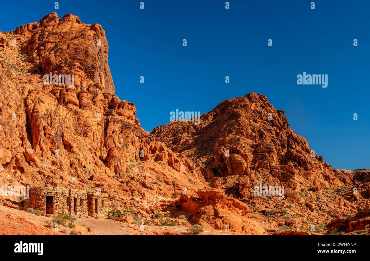 Felsformation in der Wüste, Nevada, USA Stockfoto