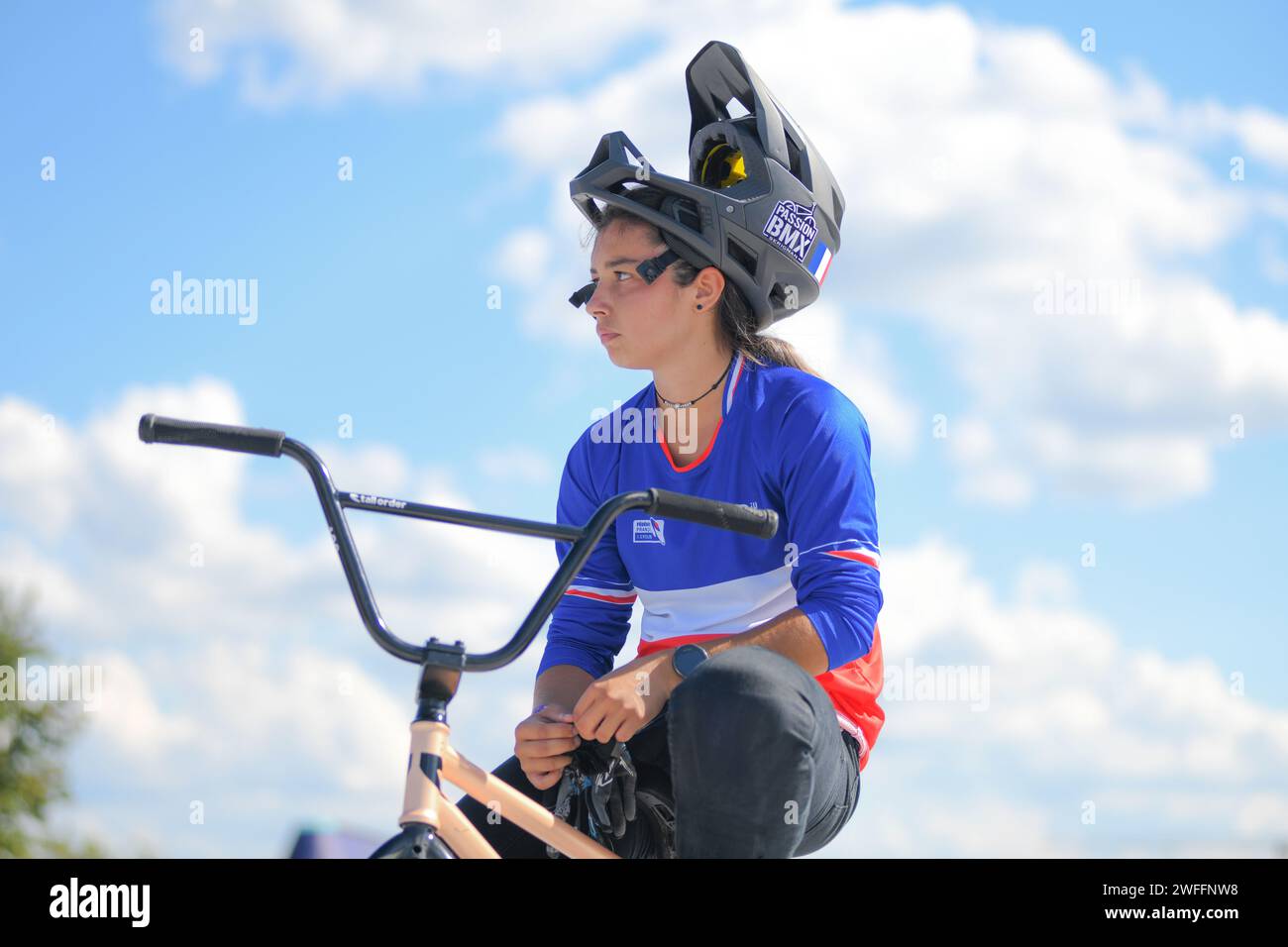 Laury Perez (Frankreich, Bronzemedaille). BMX Freestyle Damen. Europameisterschaften München 2022 Stockfoto