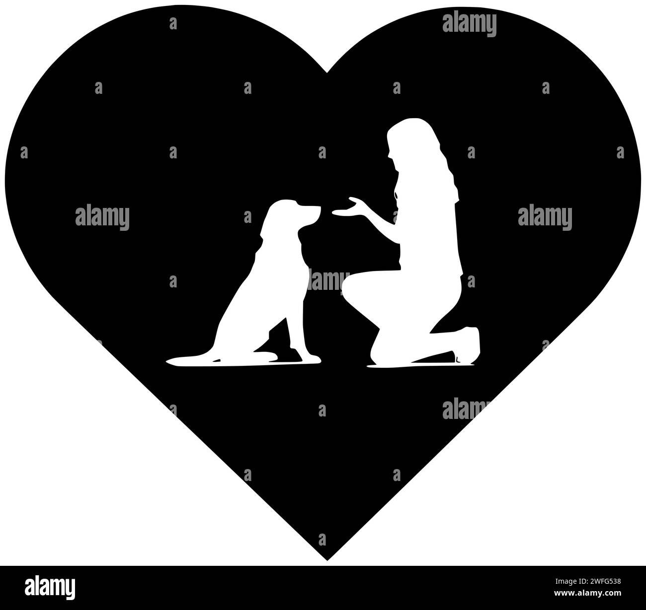 Welpen Illustration Hund Silhouette Herz Logo Welpen Icon Liebe Umriss Haustier Urlaub Tier Hund reinrassiges Säugetier valentinstag glückliche Form valentinstag Freund jung Stock Vektor