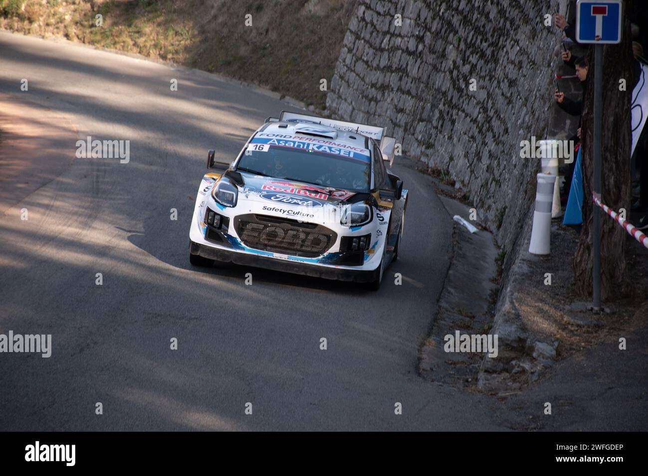 WRC 2024 Monte-Carlo Leistungsbühne Stockfoto