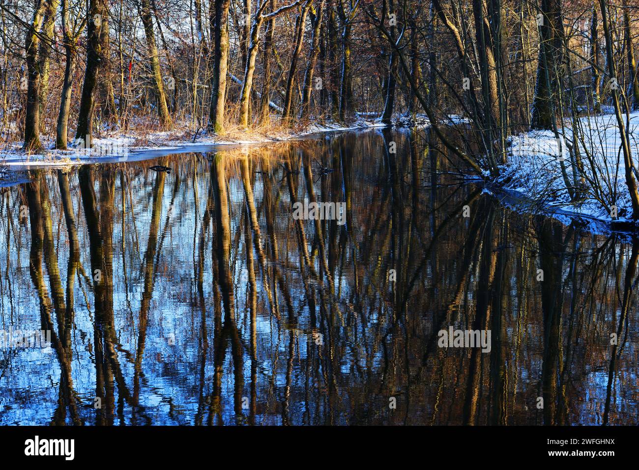 Fluss, Weiden, Oberpfalz, Bayern, Winter, Idylle bei Weiden Stockfoto