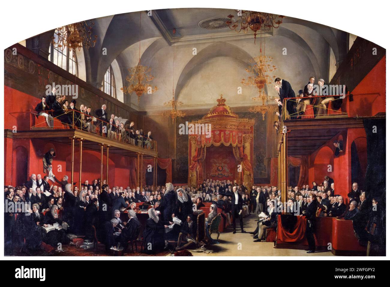 The Trial of Queen Caroline, 1820, Gemälde in Öl auf Leinwand von Sir George Hayter, 1820-1823 Stockfoto