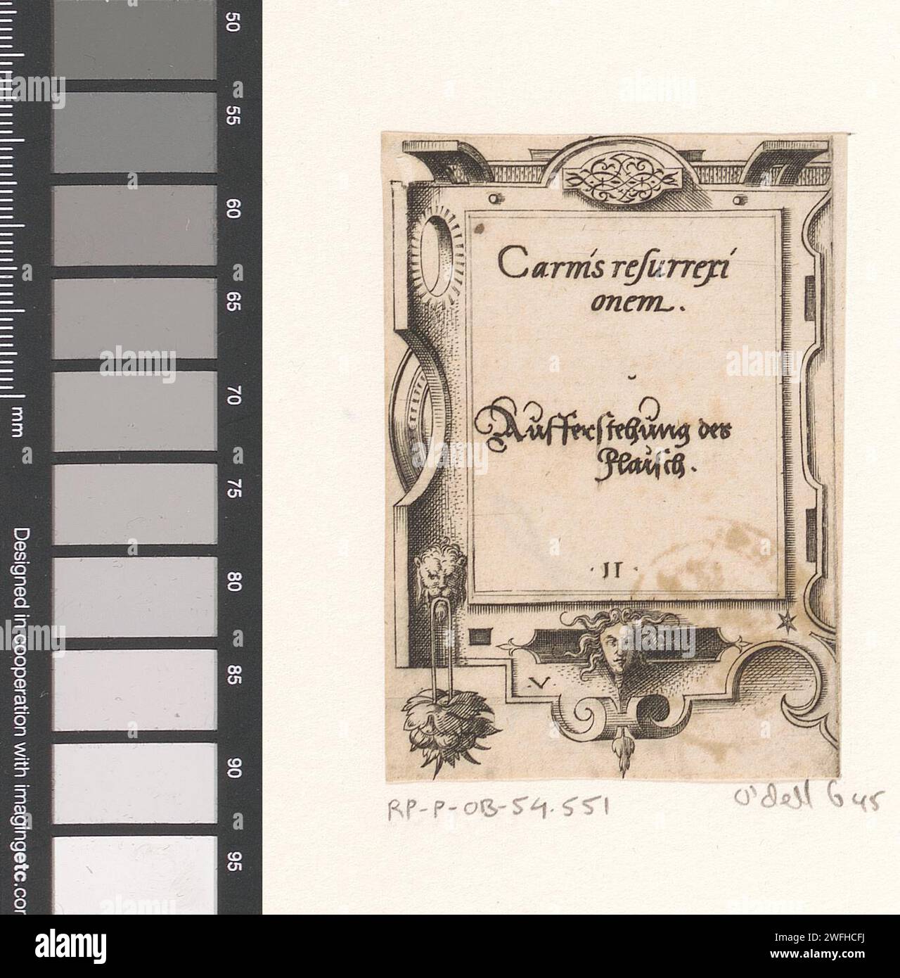 Gebet in lateinischer und deutscher Sprache in einem Rollenwerk Framing, Virgilius Solis, 1568 Druck nummeriert in der Mitte: 11. Nürnberger Papierätzung / Gravur Scrollwerk, Strapwork  Ornament Stockfoto Gebet in lateinischer und deutscher Sprache in einem Rollenwerk Framing, Virgilius Solis, 1568 Druck nummeriert in der Mitte: 11. Nürnberger Papierätzung / Gravur Scrollwerk, Strapwork  Ornament Stockfoto