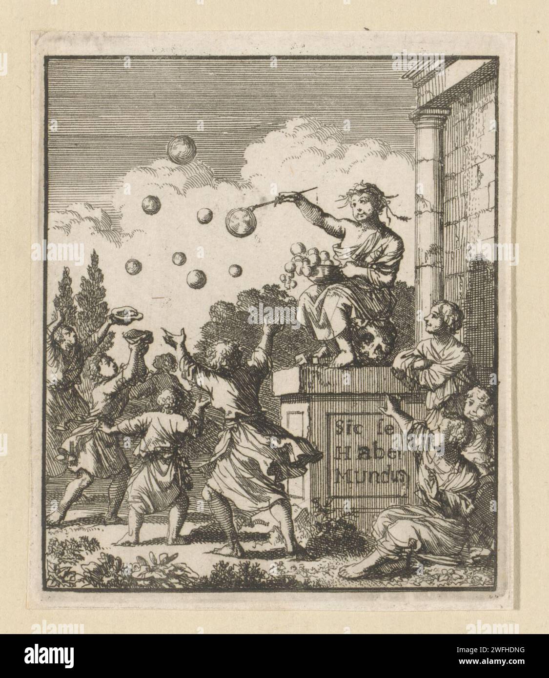 Bubbling Children, Jan Luyken, 1659 - 1712 Druckpapier-Ätzen Stockfoto
