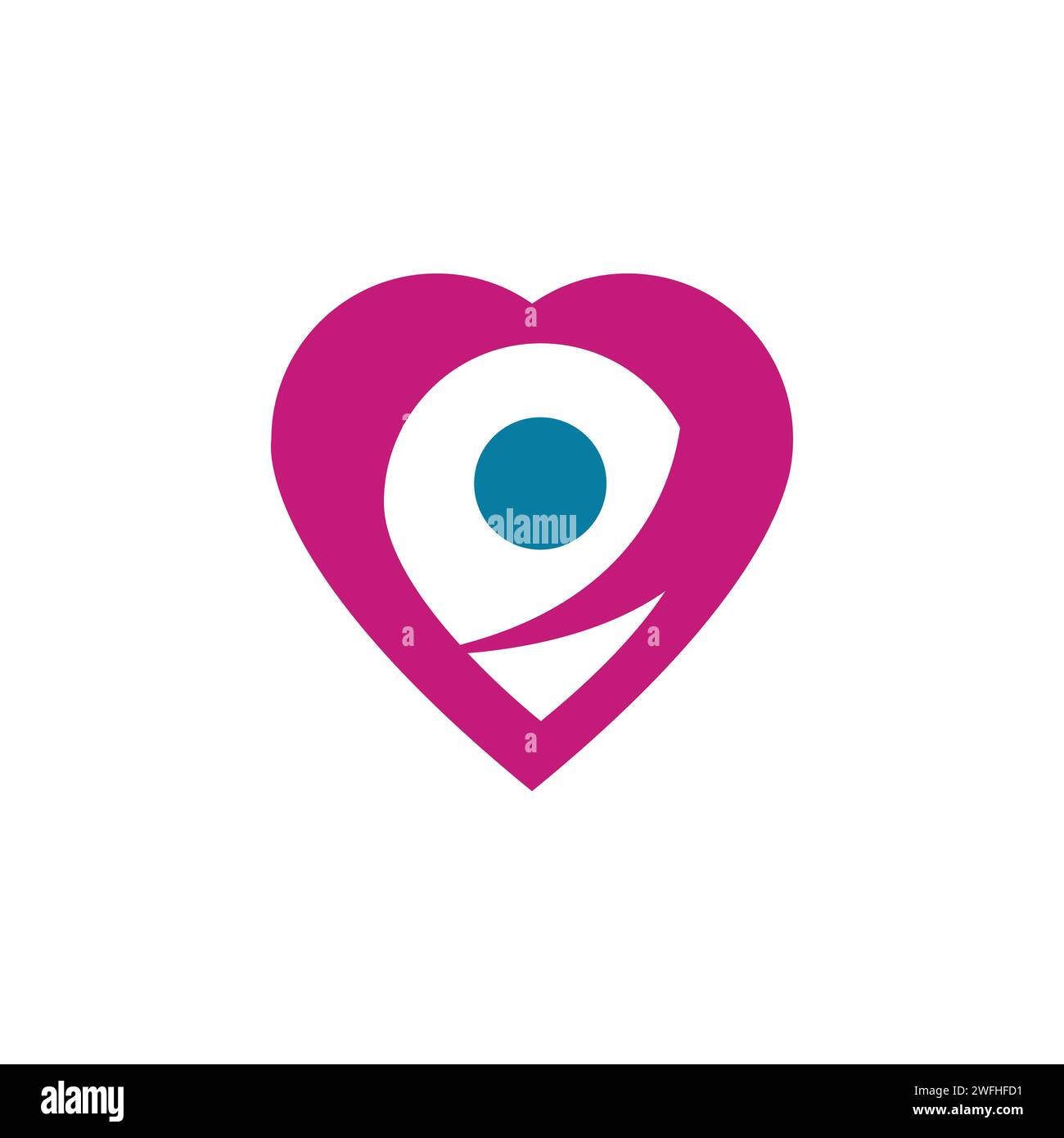 Abstrakte Menschen lieben Herz-Logo-Vektorbild. Abstrakte Logokombination in Form von Liebe oder Herzform mit dem Vektor von Menschen Stock Vektor