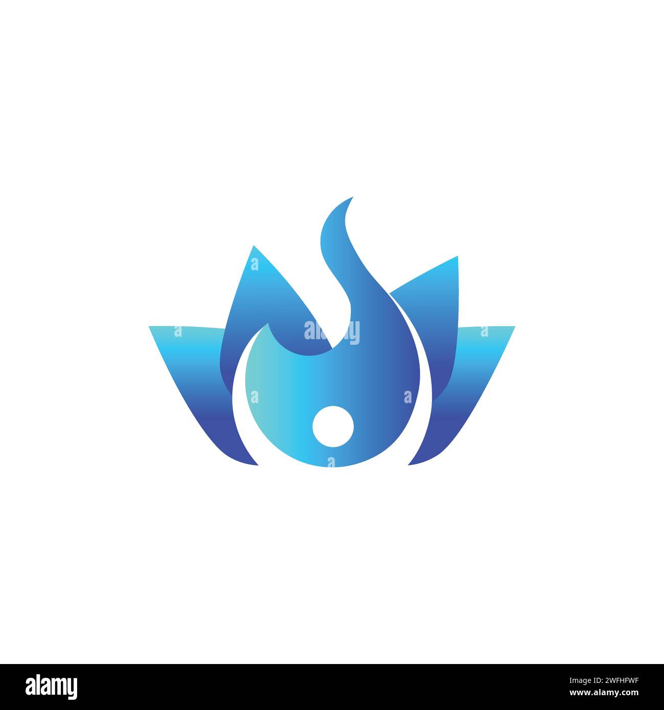 Vektorlogo für Feuer- und Flammenöl und Gas. Kreatives Symbolkonzept der blauen Flamme. Abstraktes Business-Logo mit Power Fire and Water-Silhouette Stock Vektor