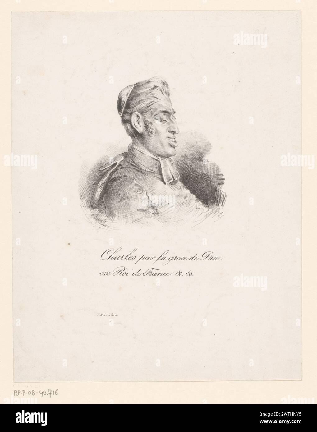 Karikatur von Karel X van France, Jean Ignace Isidore Gérard Grandville (zugeschrieben), 1830 Druck Paris Papier historische Personen (+ Karikatur  Porträt) Stockfoto