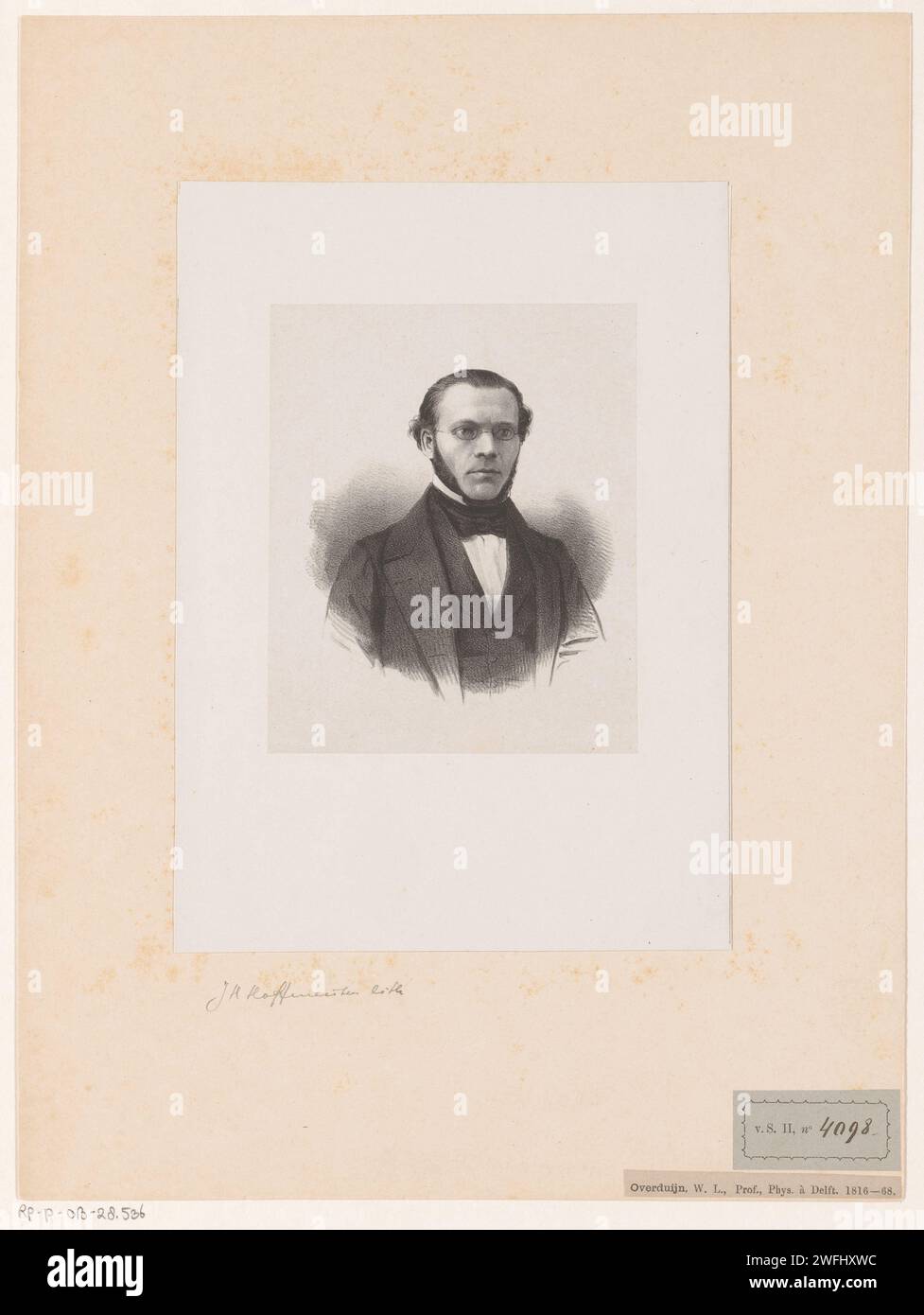 Porträt von Willem Lodewijk Overduyn, Johan Hendrik Hoffmeister (zugeschrieben), 1851 – ca. 1883 Druckerei: Netherlandsprinter: Das Haager Papier. Stockfoto