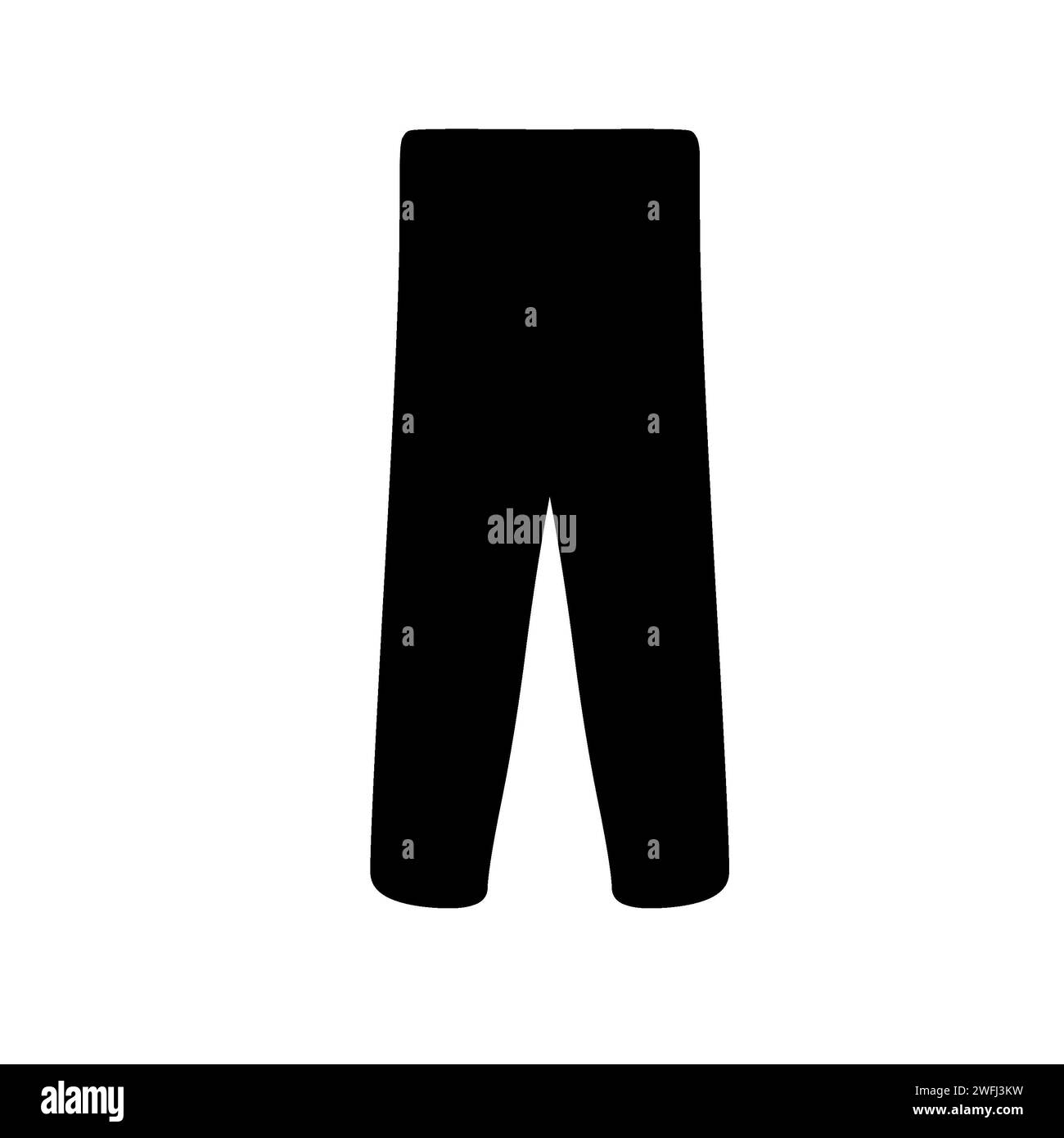 Illustration der Hose. Schwarze Hose mit Icon isoliert Stockfoto