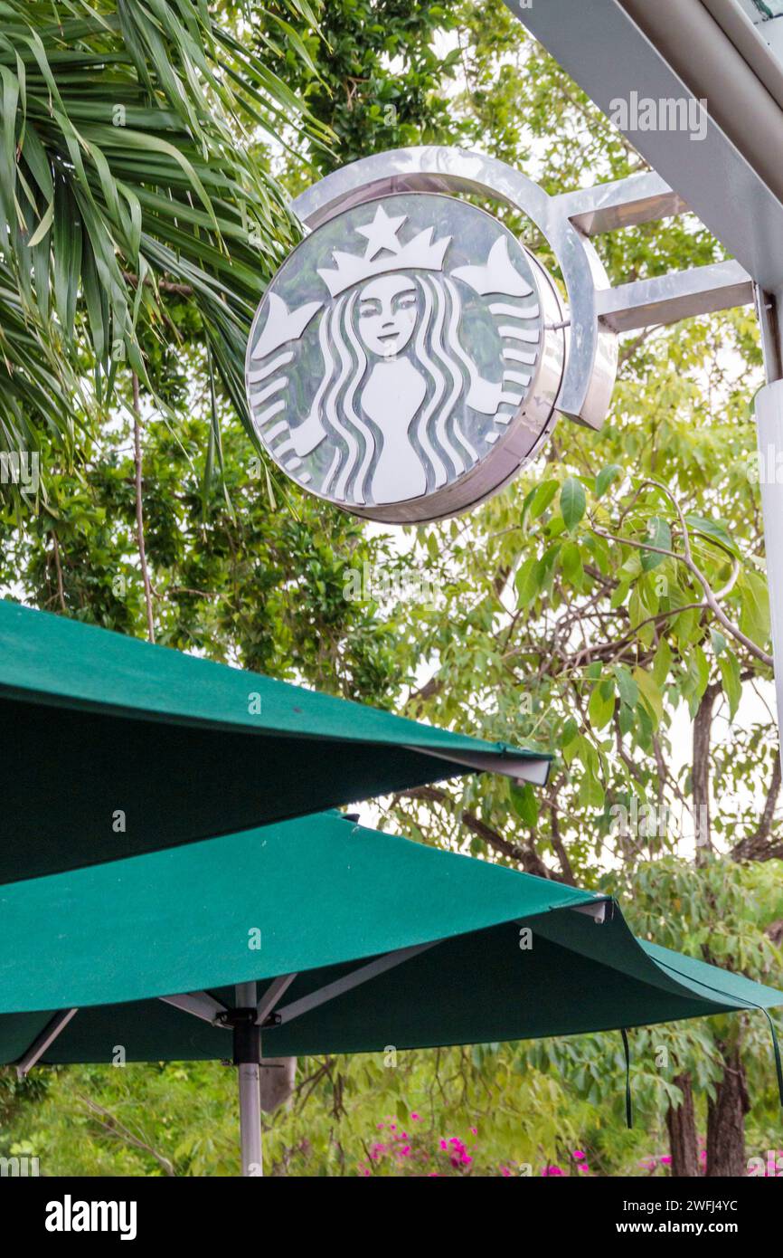 Merida Mexico, Zona Paseo Montejo Centro, Starbucks Café, Schild Logo, mexikanische Hispanic Latino, Spanisch sprechende Sprache, Yucatan Halbinsel, Land Stockfoto