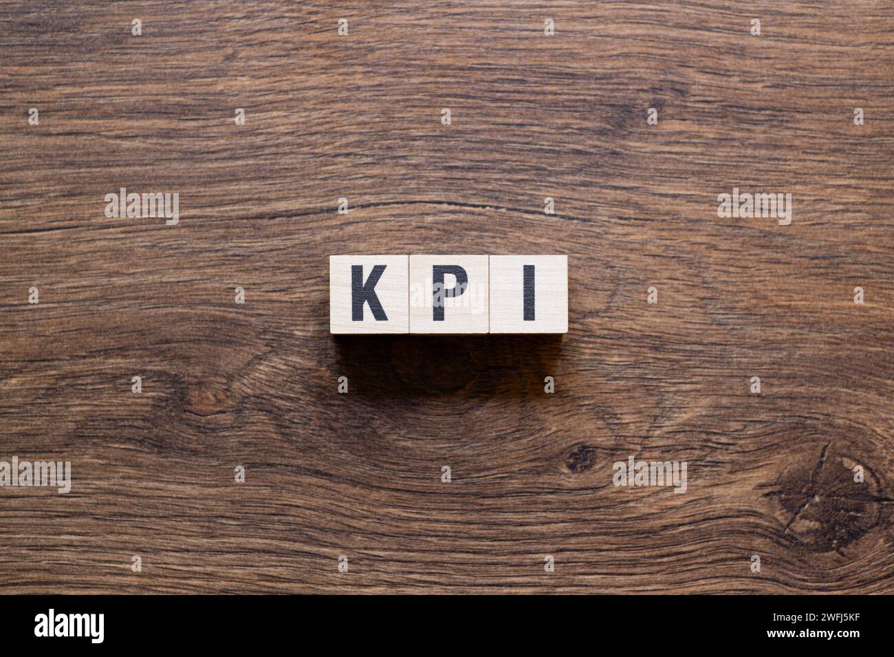 KPI - Wortkonzept zu Bausteinen, Text Stockfoto