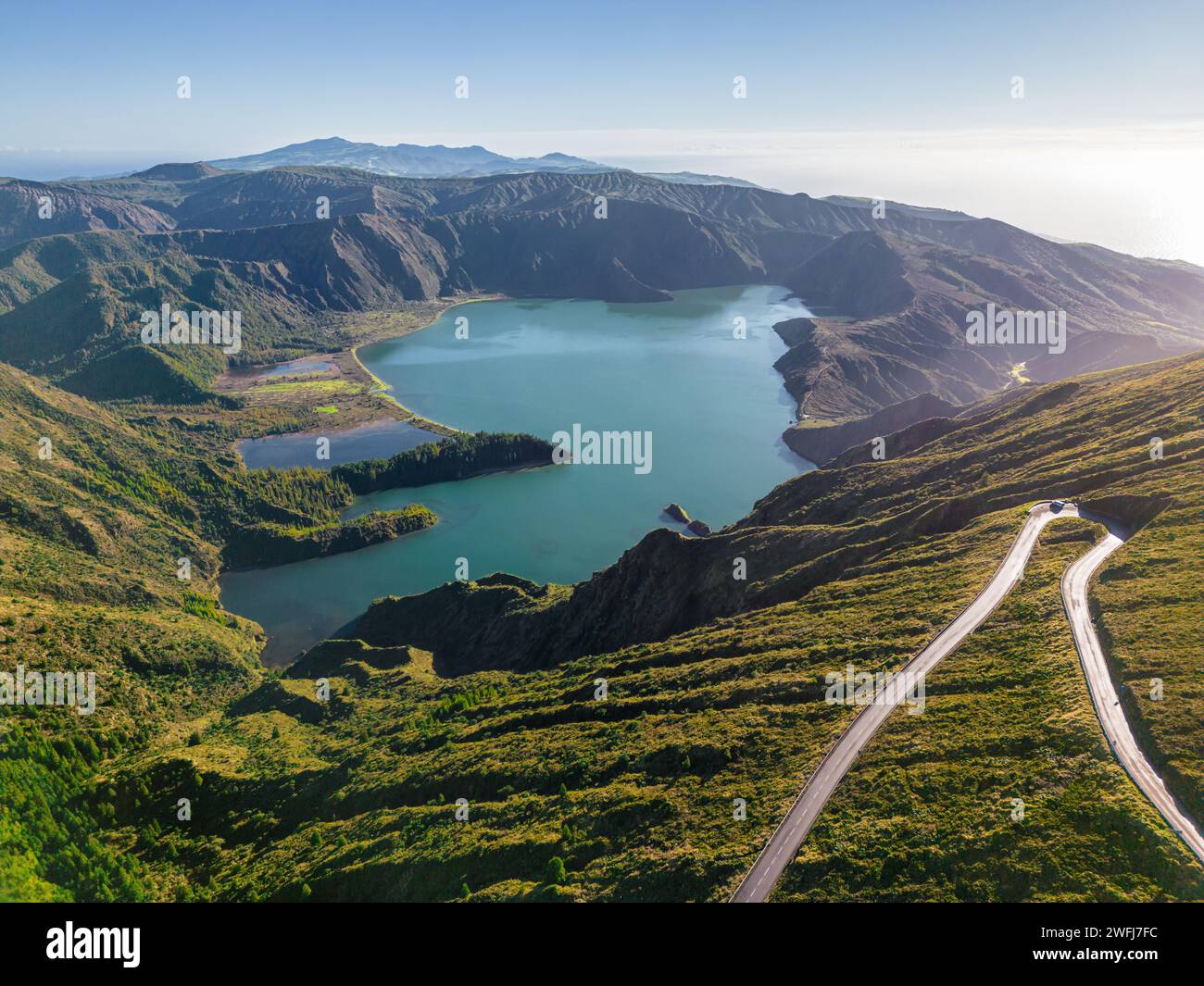 Lake Fire oder Lagoa do Fogo ist ein berühmter Ort auf der Insel São Miguel auf den Azoren - Portugal Stockfoto