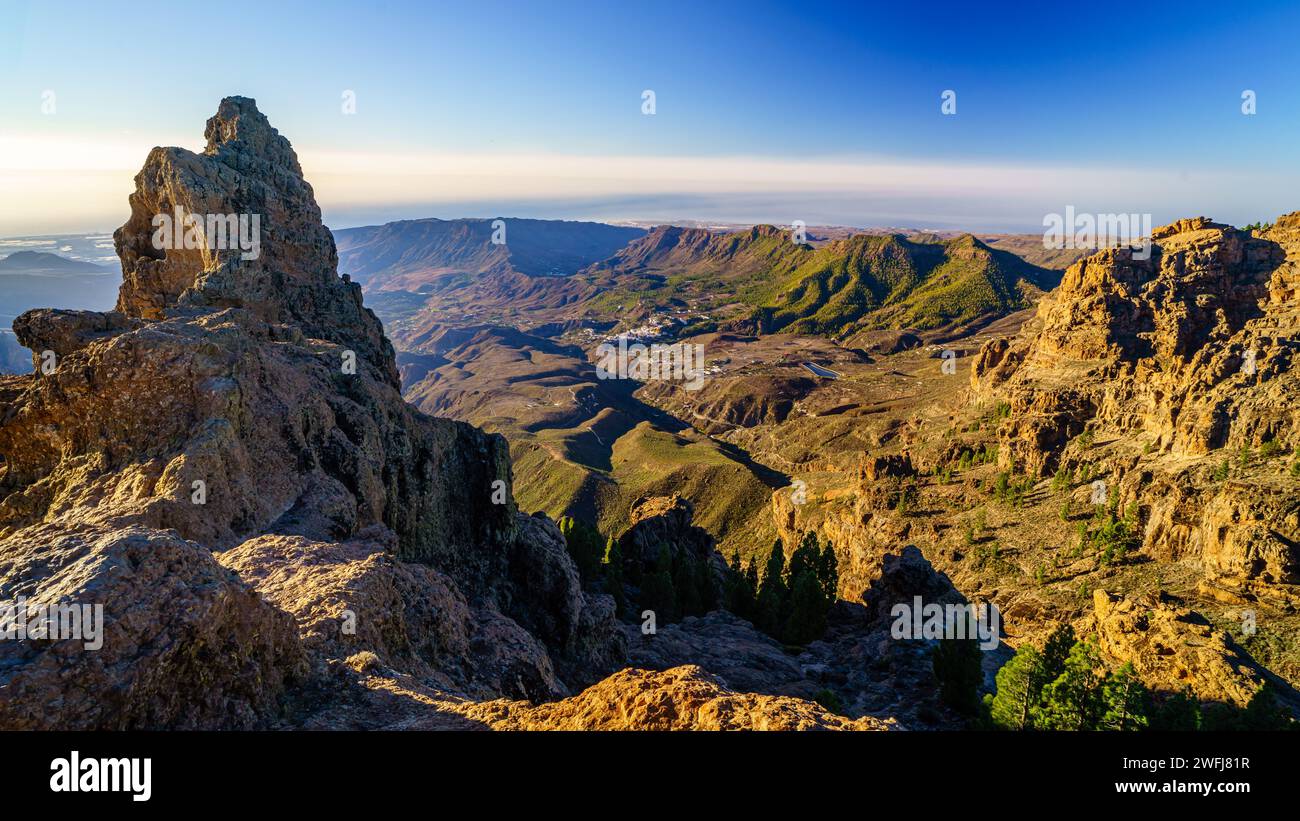 Blick vom Pico de Nieves, Gran Canaria, Spanien Stockfoto