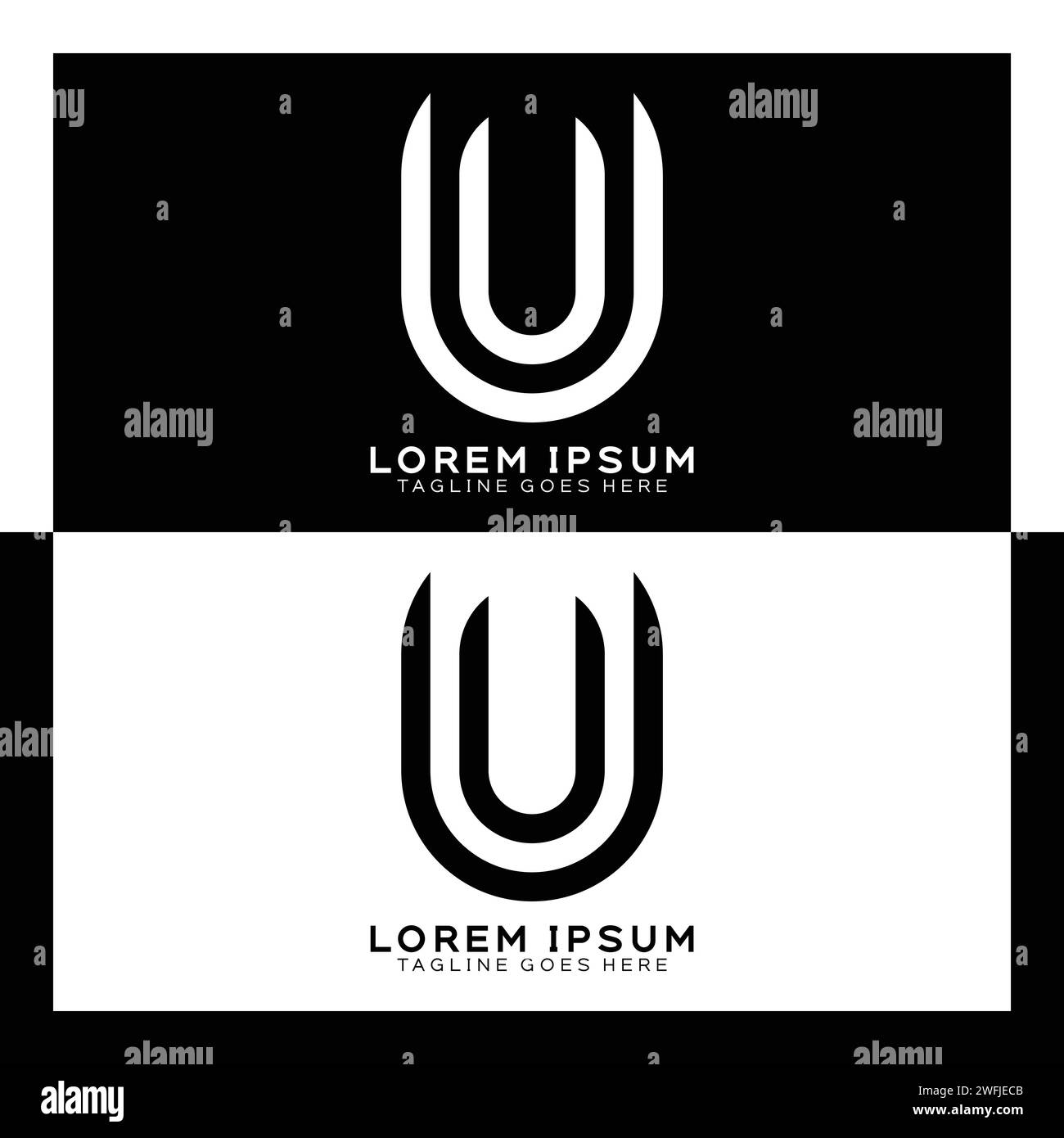 UU Anfangsbuchstabe Logo. Monogramm mit U- und U-Muster Stock Vektor