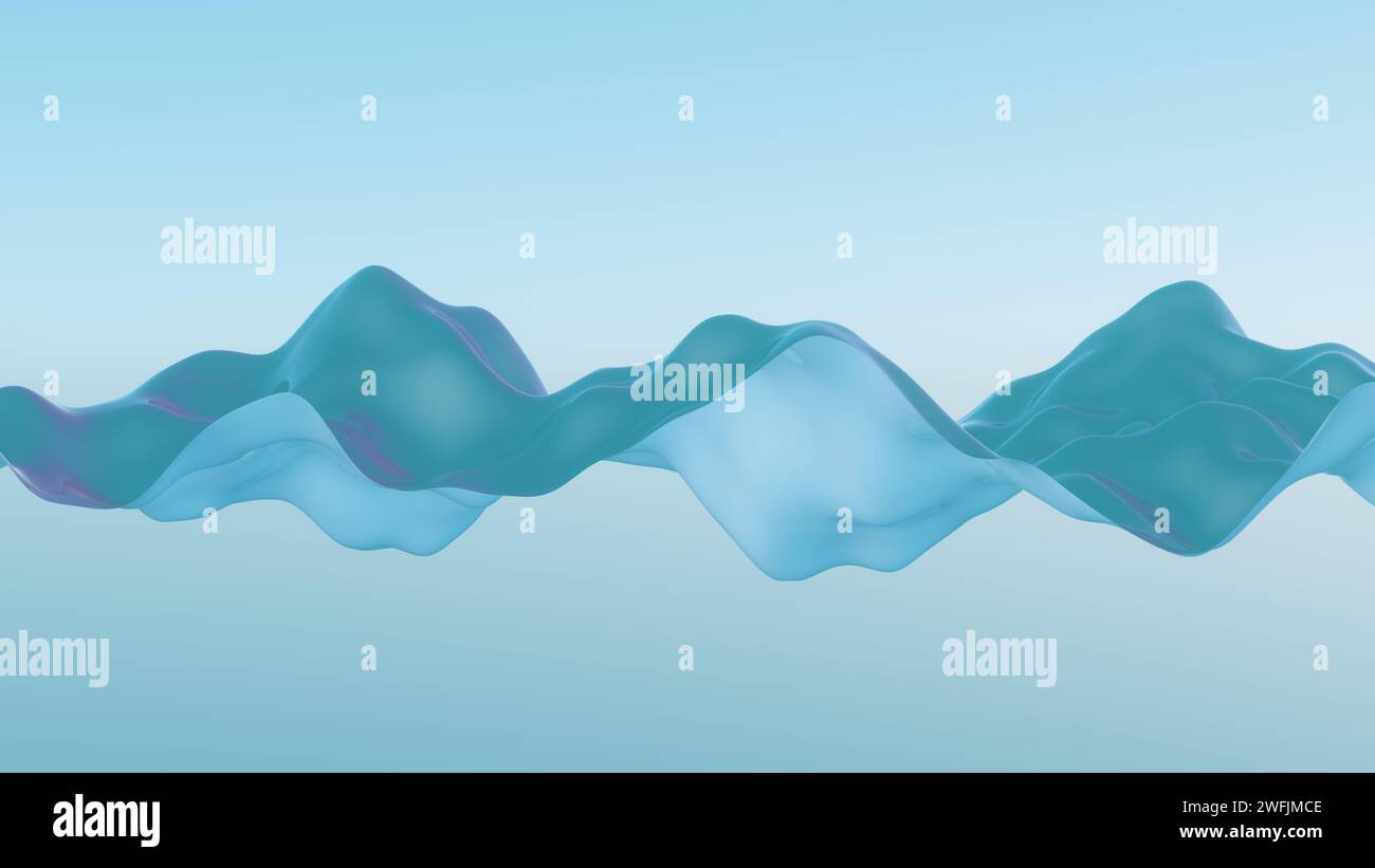 Schwingungswellen abstrakter Formen, die die Resonanz repräsentieren, die bei der Abstimmung persönlicher Werte und Ziele erreicht wird. Stockfoto