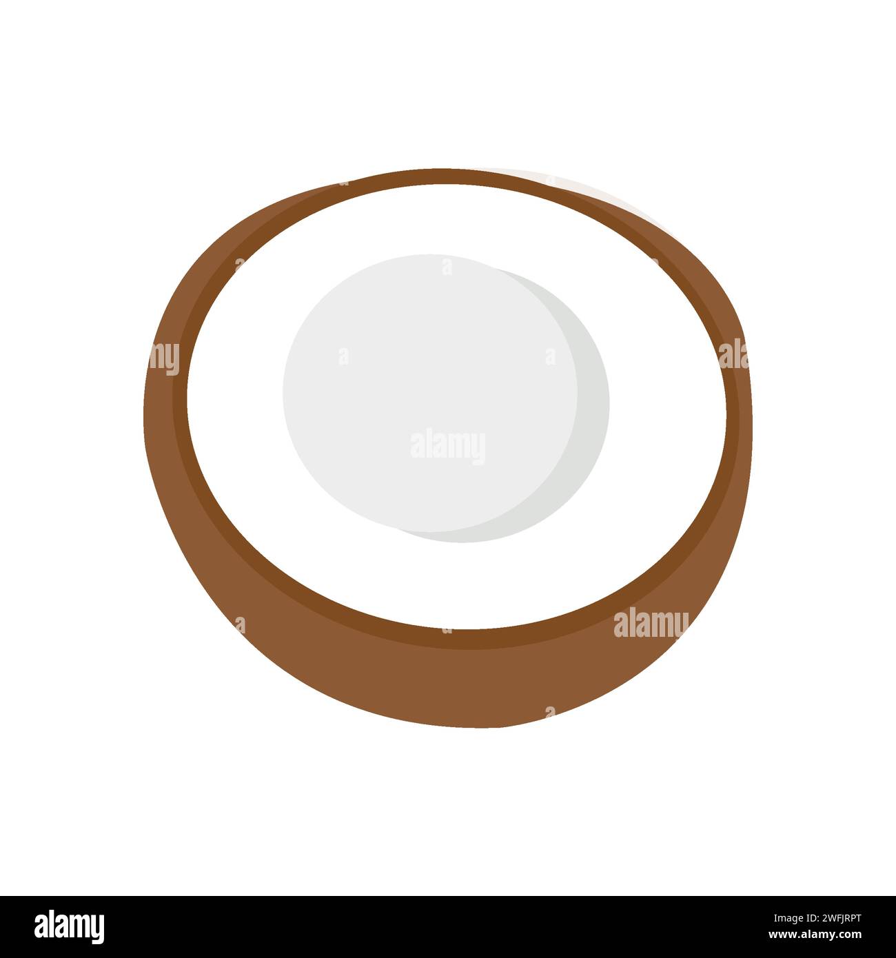 Halbe Kokosnuss-Symbol Vektor-Illustration Stock Vektor