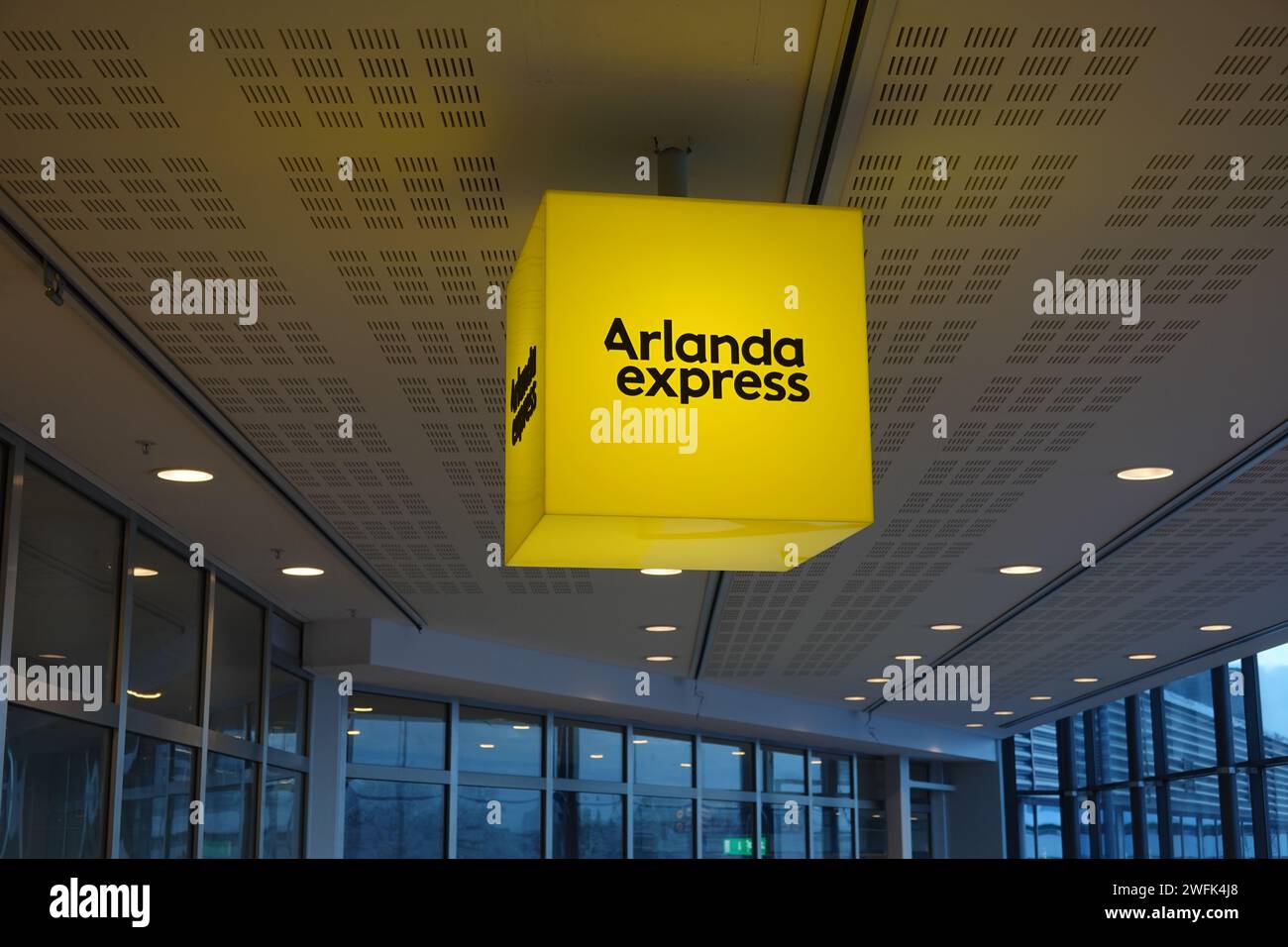 Arlanda Express der Nonstop-Zug zwischen dem Flughafen Stockholm und dem Hauptbahnhof Stockholm, Stockholm, Schweden. Stockfoto