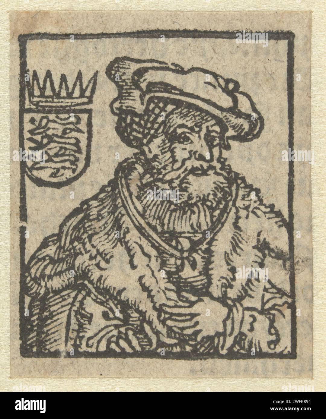 Porträt von Christiaan II. Van Dänemark, Jan Swart van Groningen, 1530 drucken eines von sieben Porträts von Herrschern. Papier für niedrige Länder Stockfoto