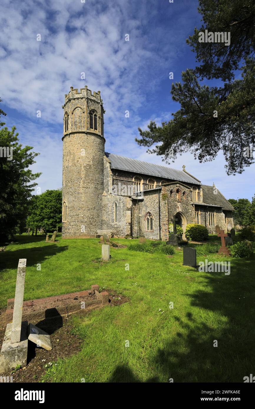 St. Nicholas Pfarrkirche, Potter Heigham Village, Norfolk Broads National Park, England, Großbritannien Stockfoto