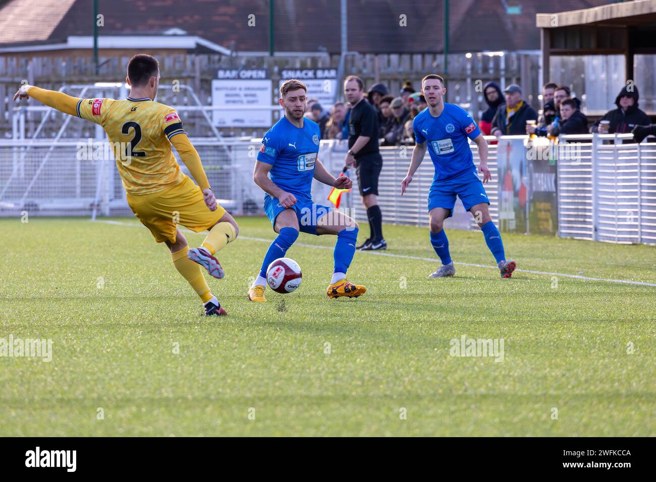 Basford FC war Gastgeber von Warrington Rylands in der NPL Premier League 2024 Stockfoto