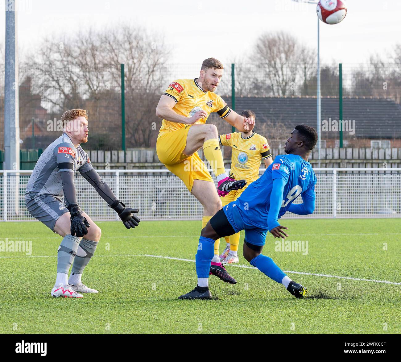 Basford FC war Gastgeber von Warrington Rylands in der NPL Premier League 2024 Stockfoto