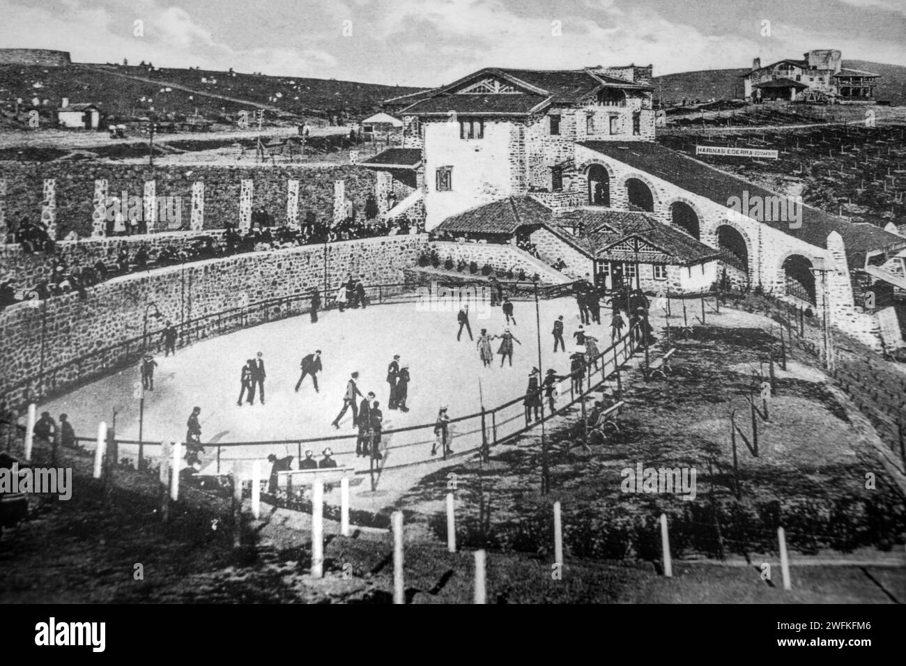 Alte Bilder der ersten Seilbahn von Artxanda, Bilbao, Biskaya, Baskenland, Euskadi, Euskal Herria, Spanien Stockfoto