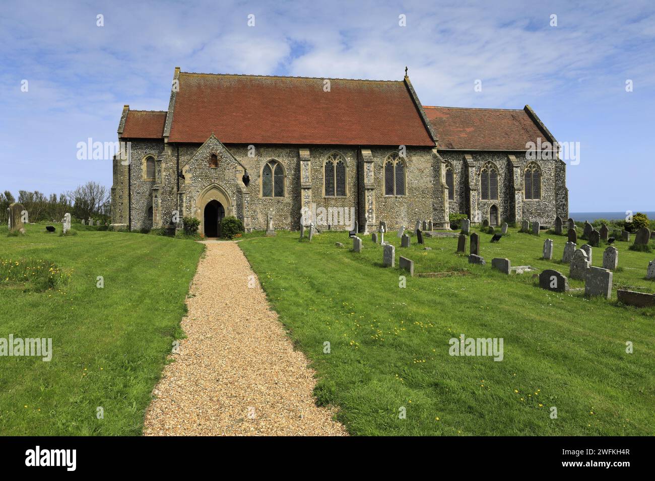 All Saints Pfarrkirche, Mundesley Village, Norfolk Broads National Park, England, Großbritannien Stockfoto