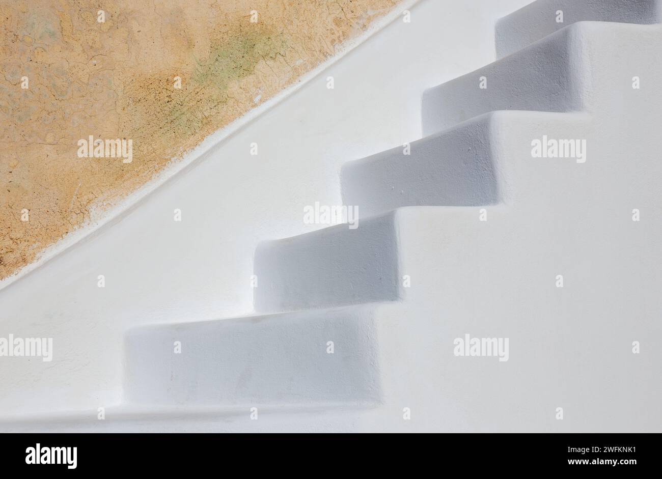 Santorin - Blick, in der Regel weiße Treppe in Oia. Stockfoto