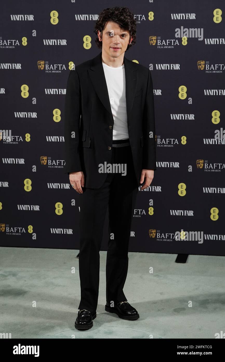 Edward Bluemel nimmt an der Vanity Fair EE Rising Star Party für die BAFTA Film Awards im Four Seasons Hotel London in der Park Lane Teil. Bilddatum: Mittwoch, 31. Januar 2024. Stockfoto