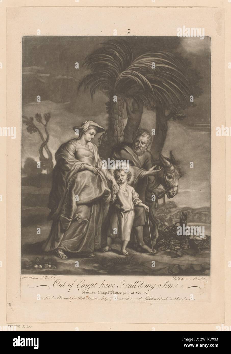 Rückkehr aus Ägypten, J. Johnson, nach Peter Paul Rubens, 1745–1794 drucken Londoner Zeitung The Holy Family (and Sometimes others) Rückkehr nach Israel Stockfoto