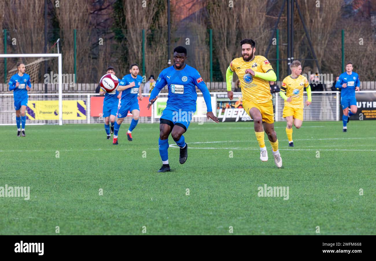 Basford United FC war Gastgeber von Warrington Rylands in der NPL Premier League 2024 Stockfoto