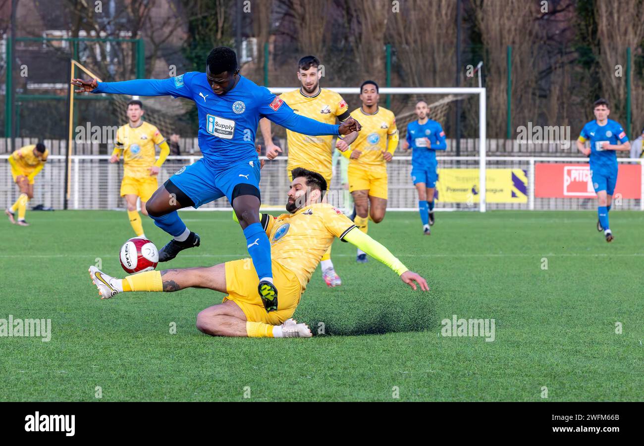 Basford United FC war Gastgeber von Warrington Rylands in der NPL Premier League 2024 Stockfoto