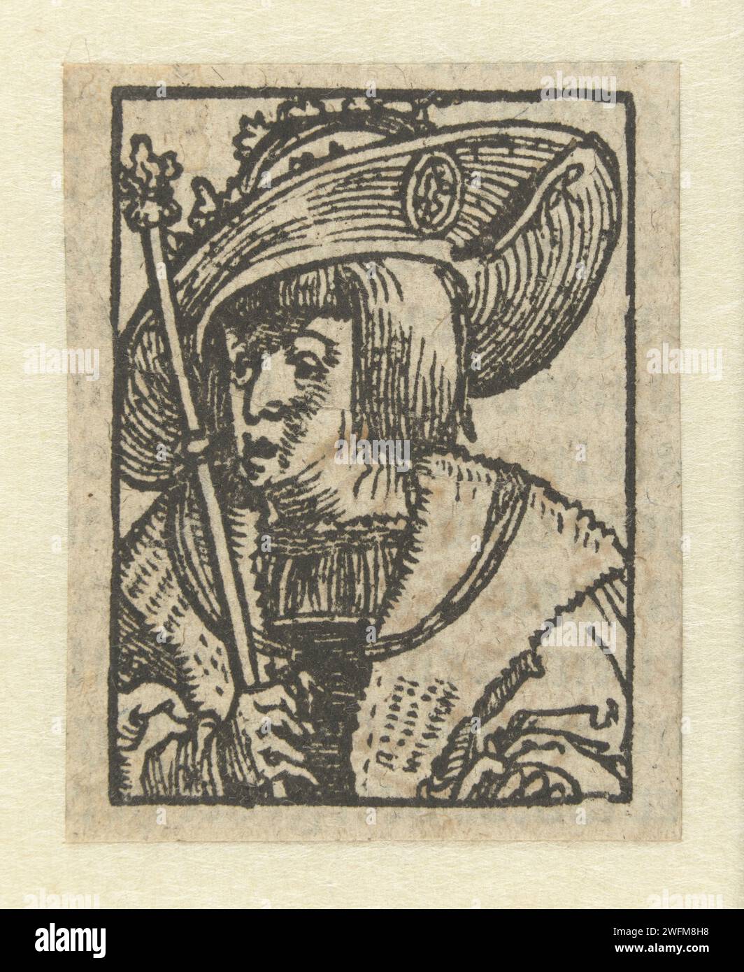 Porträt von Karel V., Jan Swart van Groningen, 1530 drucken eines von sieben Porträts von Herrschern. Papier für niedrige Länder Stockfoto