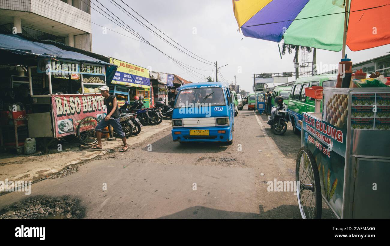 Straßenszene in Bogor, Indonesien Stockfoto