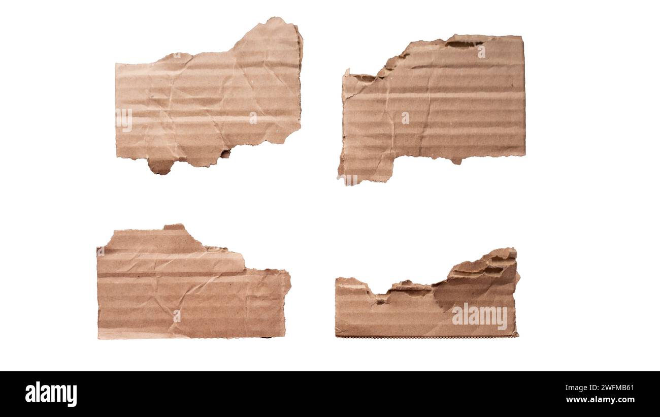 In dieser Nahaufnahme-Komposition steht ein einzelnes Stück Karton im Mittelpunkt vor einem makellos weißen Hintergrund, geschickt isoliert mit einem präzisen Stockfoto