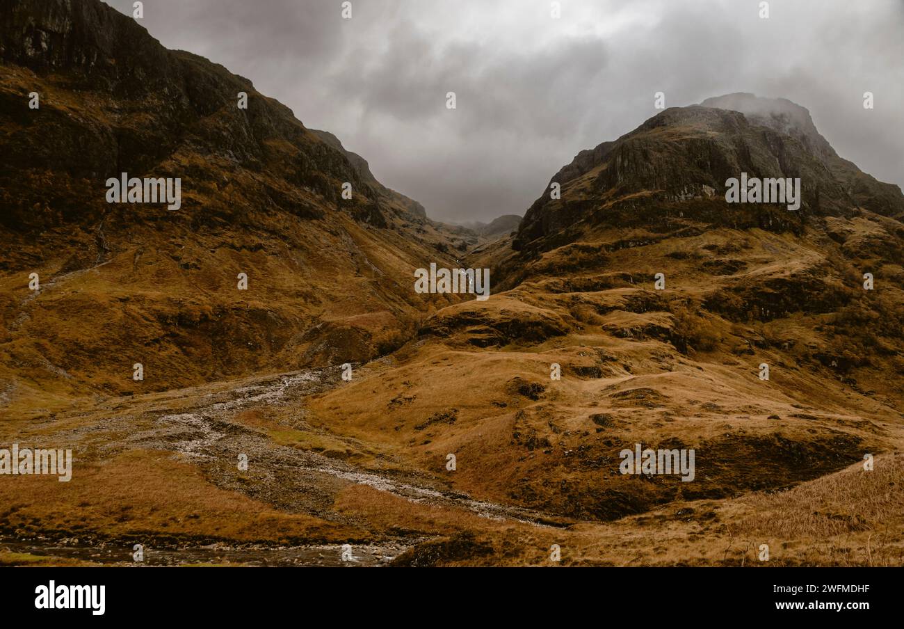 Führende Linien in Glencoe Stockfoto