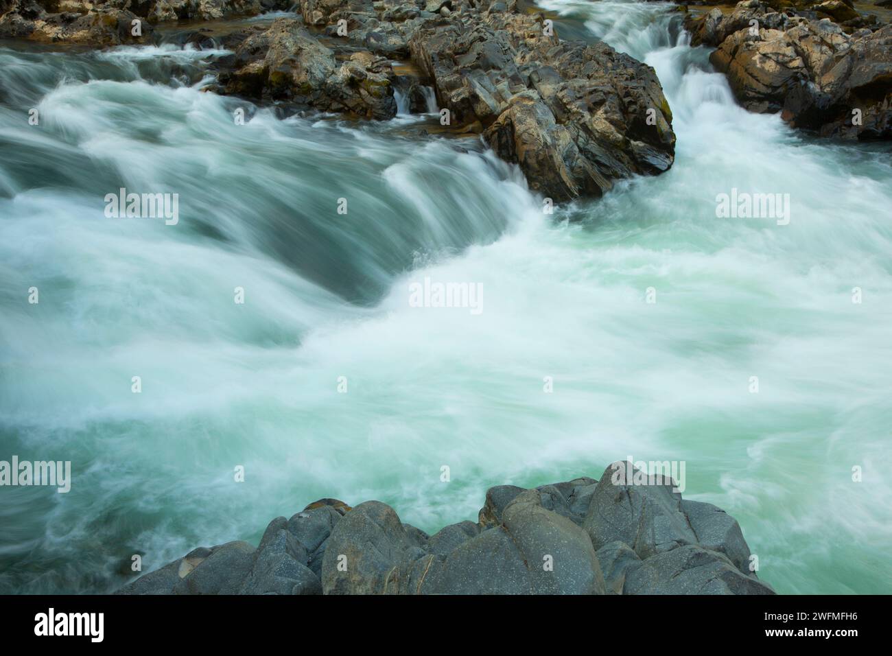 Little Falls entlang wenig Falls Trail, Illinois Wild and Scenic River, Siskiyou National Forest, Oregon Stockfoto