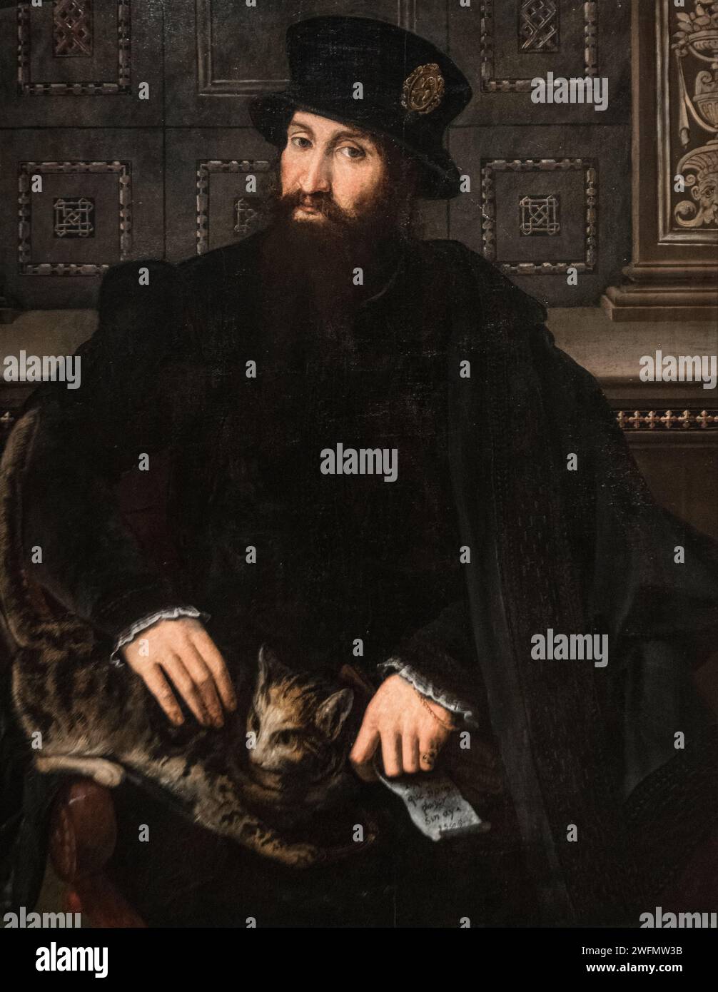 Valenciai Festo: 'Mann mit Katze' (1569) Stockfoto