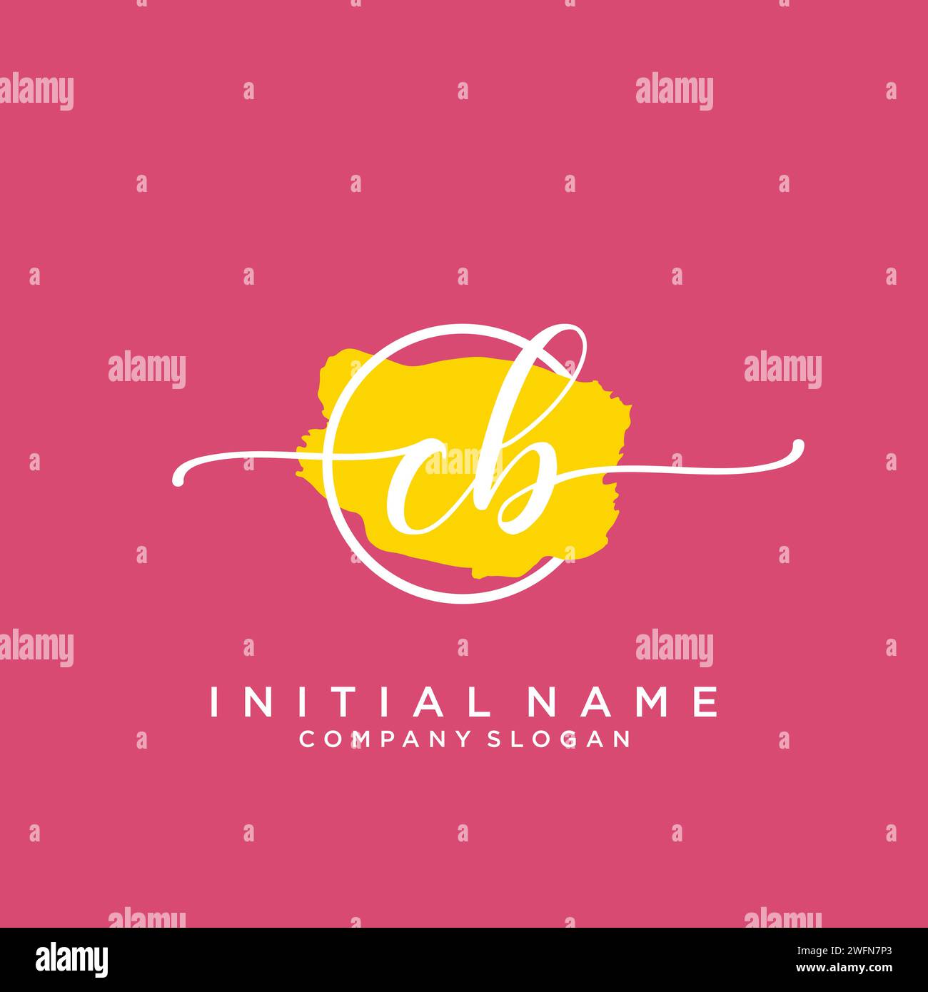 CB Initial Handschriftenlogo mit Kreis Stock Vektor