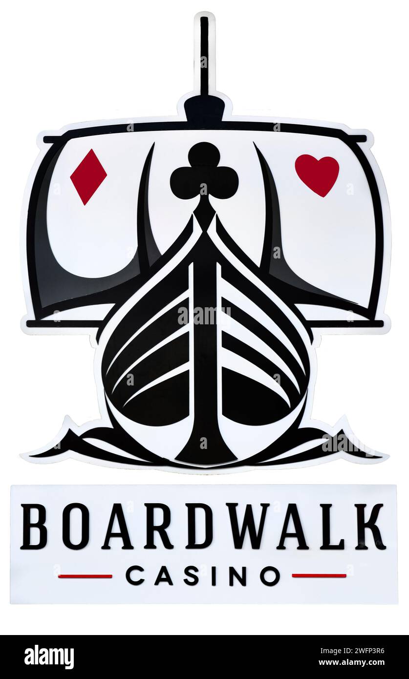 Boardwalk Casino Schild Stockfoto