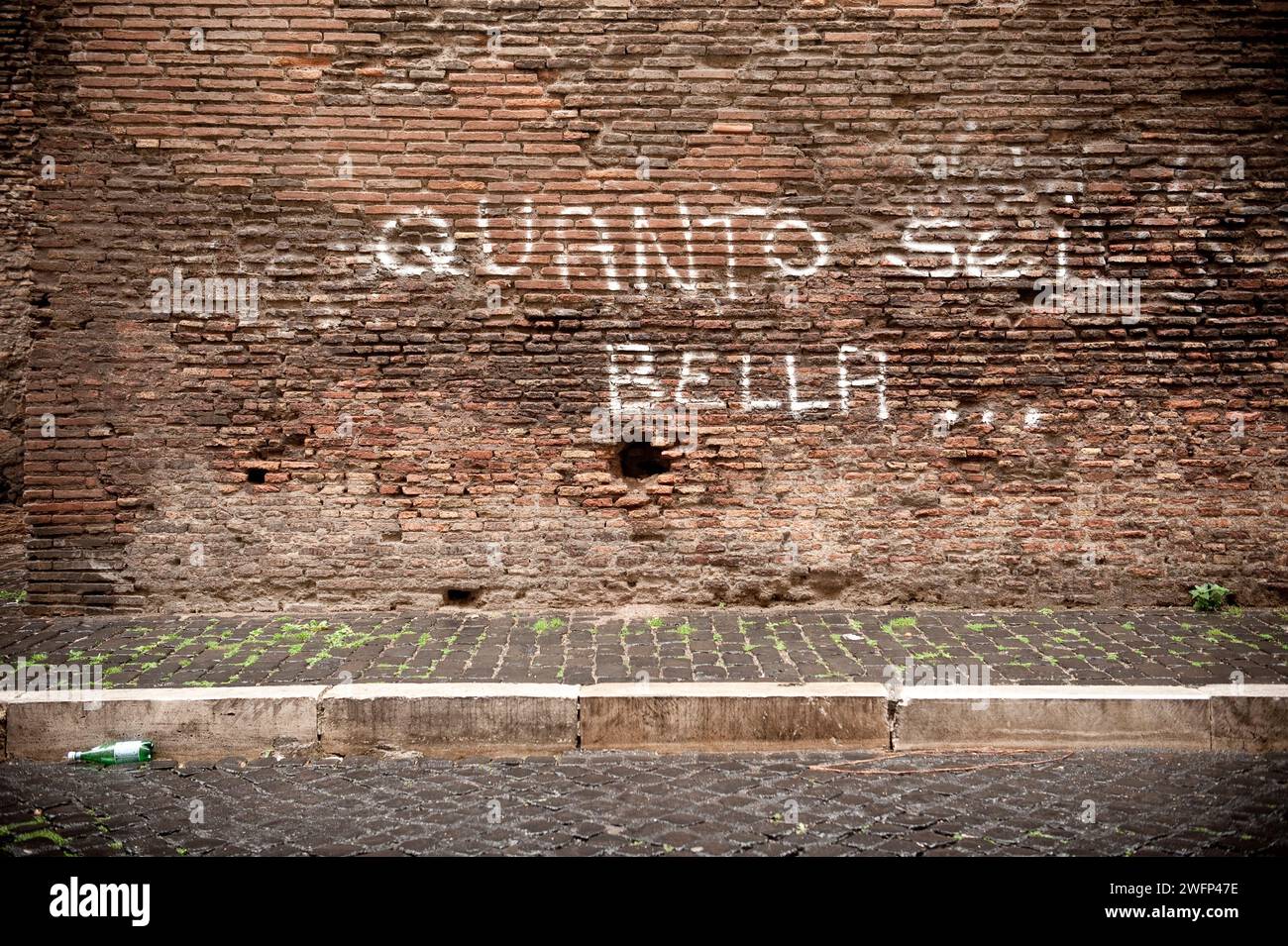 Quanto Sei Bella, Wie Schön Du Bist, Graffiti, Rom, Italien Stockfoto