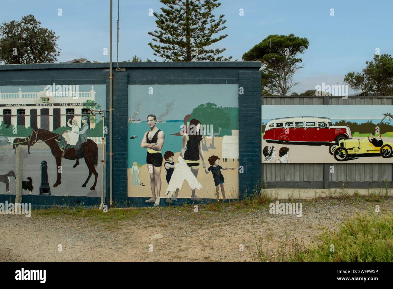 Shire Hall Beach Street Art, Mornington, Victoria, Australien Stockfoto