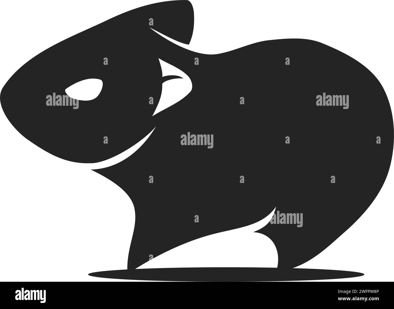 Hamster-Logo-Vorlage isoliert. Markenidentität. Symbol abstrakte Vektorgrafik Stock Vektor