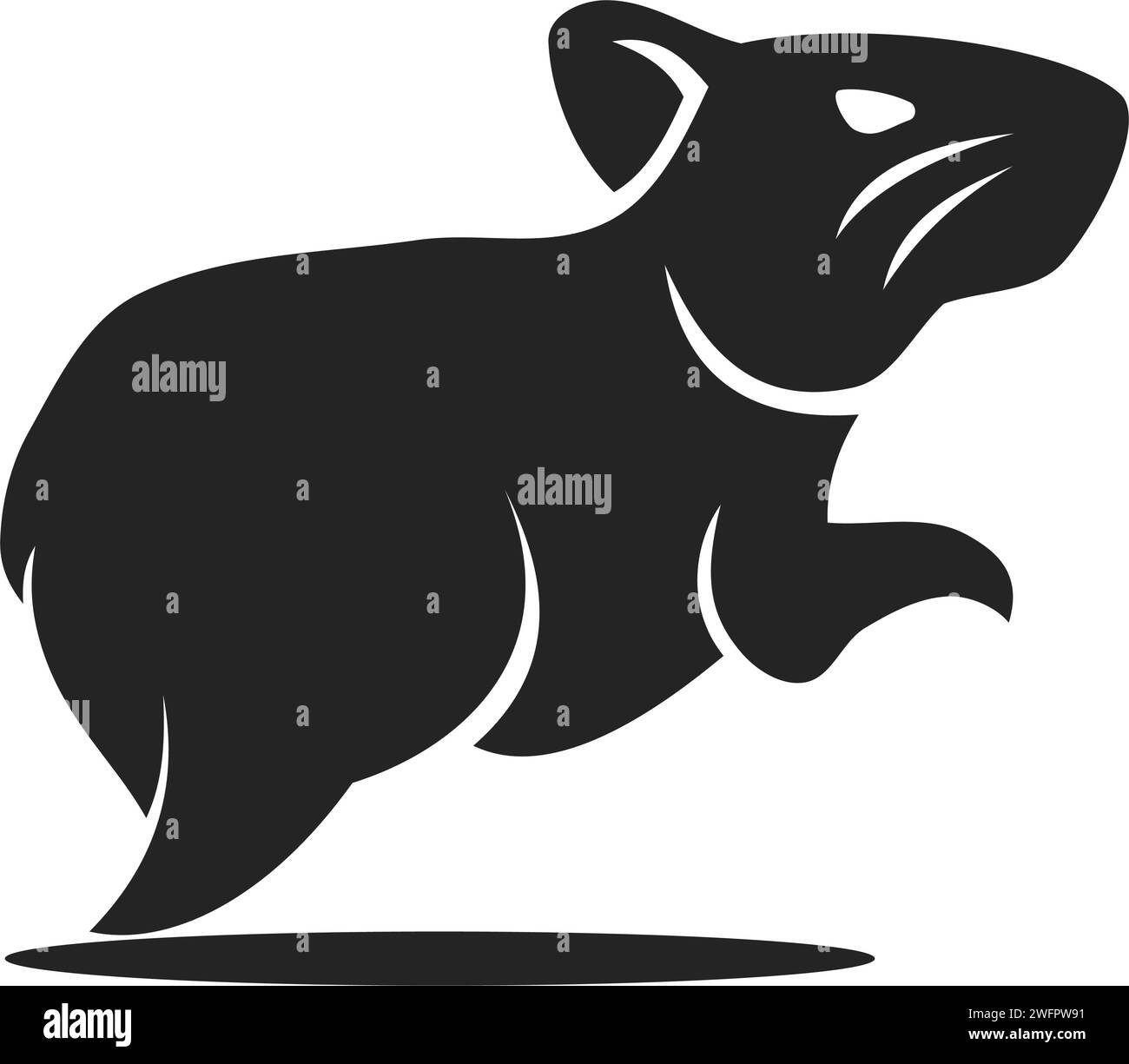 Hamster-Logo-Vorlage isoliert. Markenidentität. Symbol abstrakte Vektorgrafik Stock Vektor