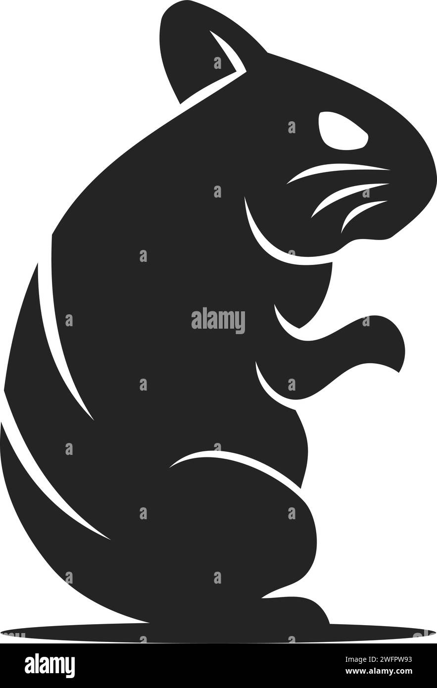 Hamster-Logo-Vorlage isoliert. Markenidentität. Symbol abstrakte Vektorgrafik Stock Vektor