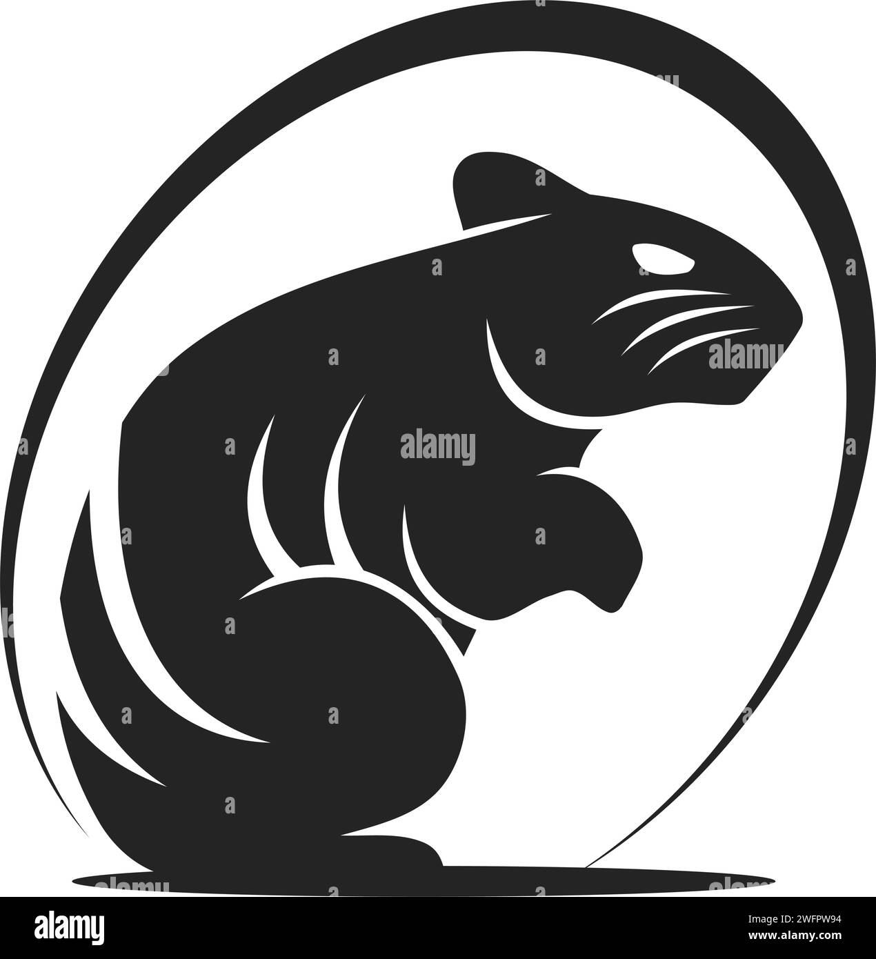 Hamster-Logo-Vorlage isoliert. Markenidentität. Symbol abstrakte Vektorgrafik Stock Vektor